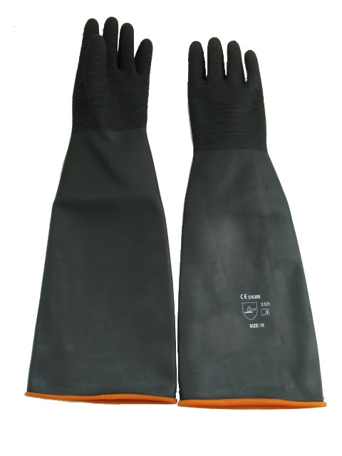 1 Paar Handschuhe mit Halter B Blesiya 600mm Lang PVC Sandstrahlhandschuhe Handschuhe für Sandstrahlkabine und Teichpflege mit Baumwolle gefüttert 